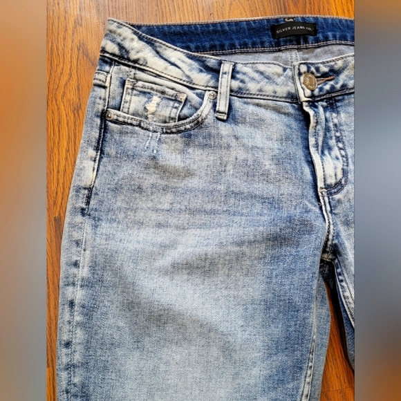 Silver Elyse Slim Light Blue Denim Cut Off Jeans W27/L24 CA00508 - Picture 4 of 11